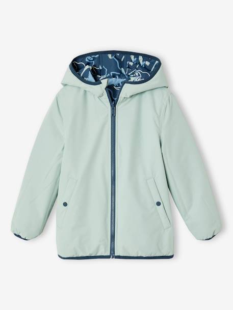 Blouson garçon réversible bleu océan+vert 2 - vertbaudet enfant 
