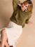 Sweat grossesse bi-matière manches ajourées kaki+sable 1 - vertbaudet enfant 