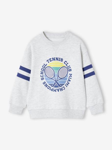 Sweat Tennis Club garçon blanc chiné 1 - vertbaudet enfant 