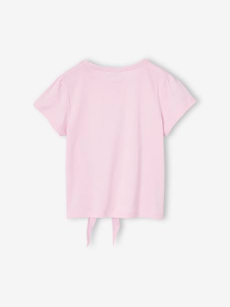 T-shirt noué 'Good day' Disney Stitch manches courtes lilas poudré 3 - vertbaudet enfant 