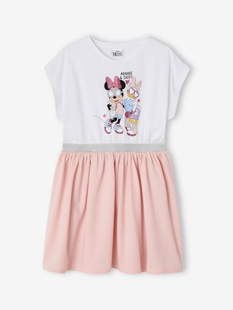 Robe patineuse Disney Minnie et Daisy ceinture glitter rose poudré 1 - vertbaudet enfant 