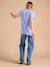 Tee-shirt grossesse col V lin bleu azur+bronze 4 - vertbaudet enfant 