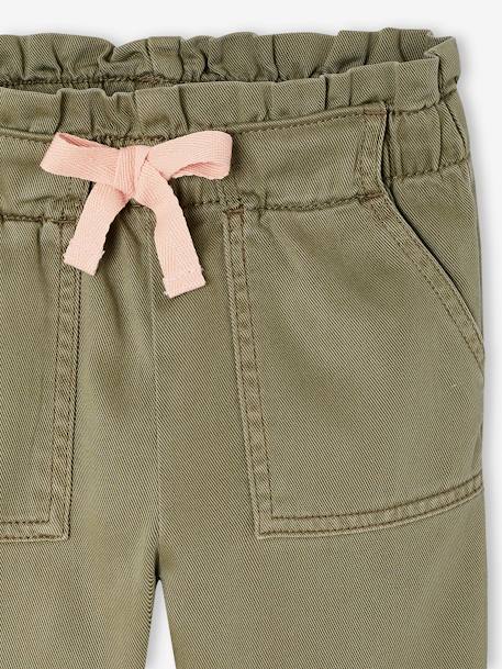 Pantalon fille style paperbag Lyocell fluide corail+kaki+rose 7 - vertbaudet enfant 