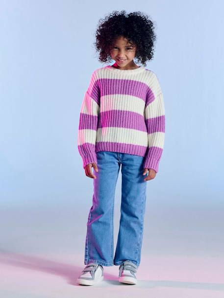 Jean fille évasé bleu clair+bleu moyen 5 - vertbaudet enfant 