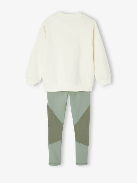 Ensemble sport fille sweat motif doré + legging vert sauge 4 - vertbaudet enfant 