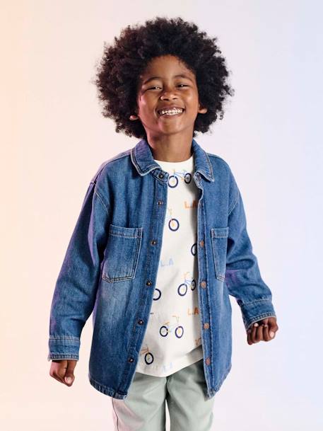 Chemise en jean garçon personnalisable stone 1 - vertbaudet enfant 
