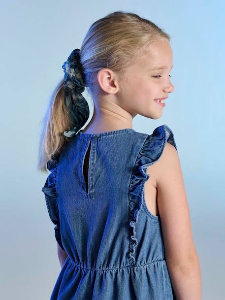 Robe fille denim manches à volants stone 8 - vertbaudet enfant 