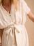 Robe chemise longue en lin mélangé grossesse et allaitement beige+noir 4 - vertbaudet enfant 