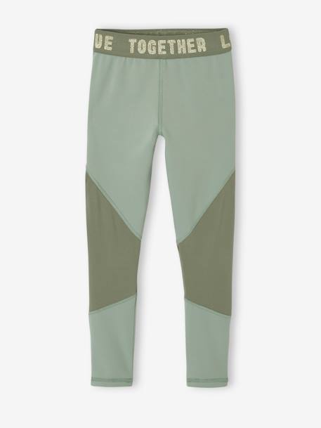 Ensemble sport fille sweat motif doré + legging vert sauge 3 - vertbaudet enfant 
