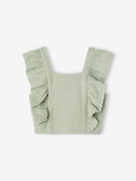 Ensemble fille cérémonie blouse jupe à volant blush+vert sauge 10 - vertbaudet enfant 