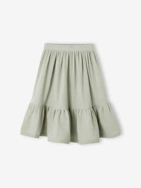 Ensemble fille cérémonie blouse jupe à volant blush+vert sauge 11 - vertbaudet enfant 