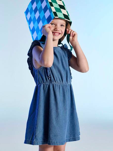 Robe fille denim manches à volants stone 6 - vertbaudet enfant 