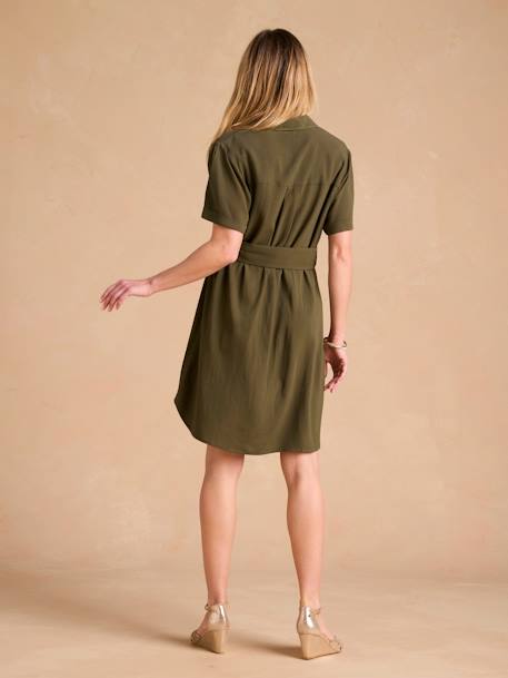 Robe chemise grossesse et allaitement kaki 4 - vertbaudet enfant 