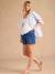 Short en jean grossesse avec tresse fantaisie bandeau amovible double stone 1 - vertbaudet enfant 