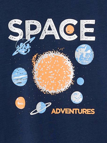 T-Shirt garçon motif brillant space bleu nuit+vert amande 3 - vertbaudet enfant 