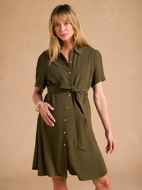 Robe chemise grossesse et allaitement kaki 7 - vertbaudet enfant 