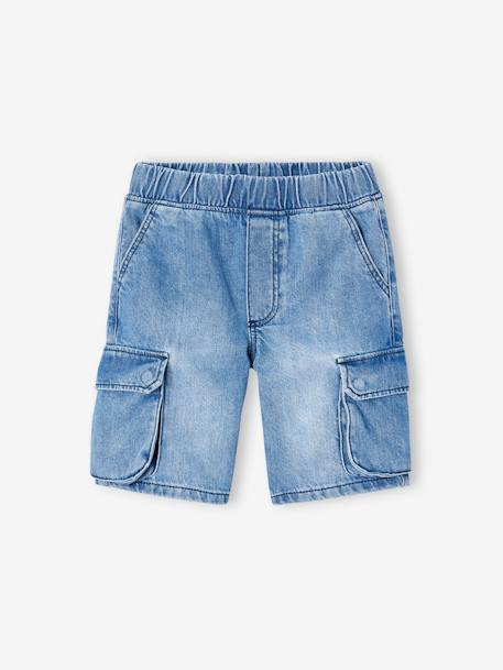 Bermuda en jean garçon battle double stone 3 - vertbaudet enfant 