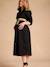 Robe chemise longue en lin mélangé grossesse et allaitement coton effet lin noir+rayé bleu 5 - vertbaudet enfant 