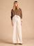 Pantalon de grossesse large matière légère avec lin beige 2 - vertbaudet enfant 