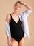 Maillot de bain de grossesse et allaitement 1 pièce maille gaufrée noir 1 - vertbaudet enfant 