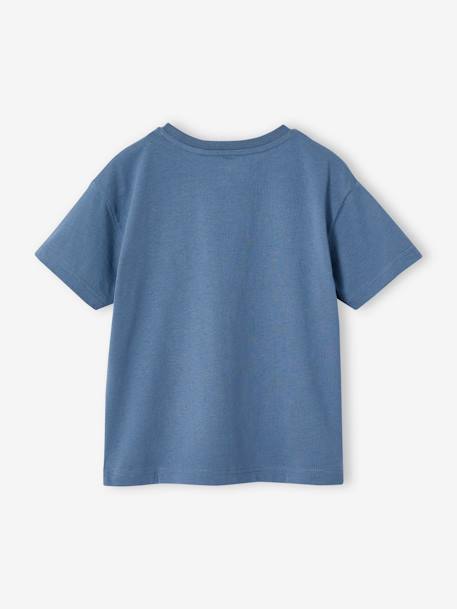 T-shirt motif dino garçon blanc chiné+bleu jean 5 - vertbaudet enfant 