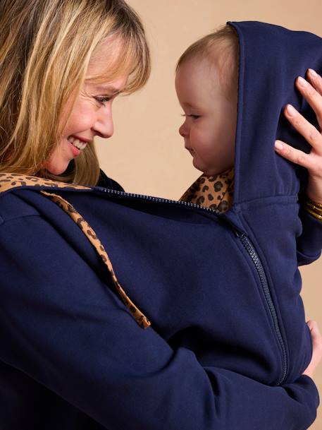 Sweat zippé évolutif avec protège-bébé marine 1 - vertbaudet enfant 
