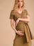 Robe courte grossesse bandeau noué devant olive 2 - vertbaudet enfant 