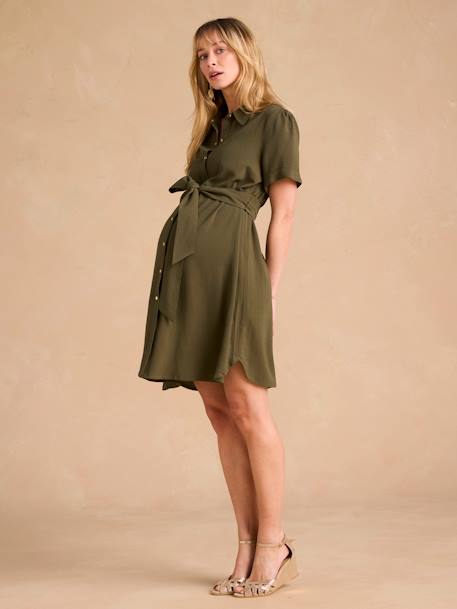 Robe chemise grossesse et allaitement kaki 2 - vertbaudet enfant 