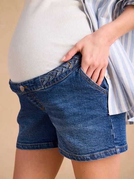 Short en jean grossesse avec tresse fantaisie bandeau amovible double stone 5 - vertbaudet enfant 