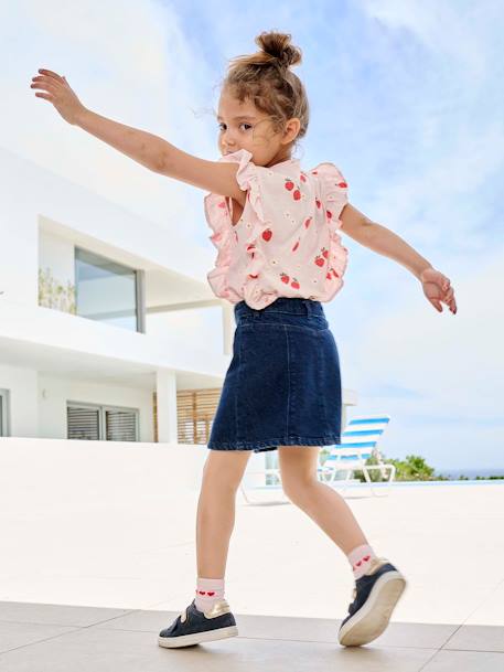 Jupe en jean boutonnée fille denim brut 7 - vertbaudet enfant 