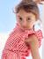 Robe fille en seersucker manches volantées blanc imprimé+carreaux rouge+vanille+vert sauge 9 - vertbaudet enfant 