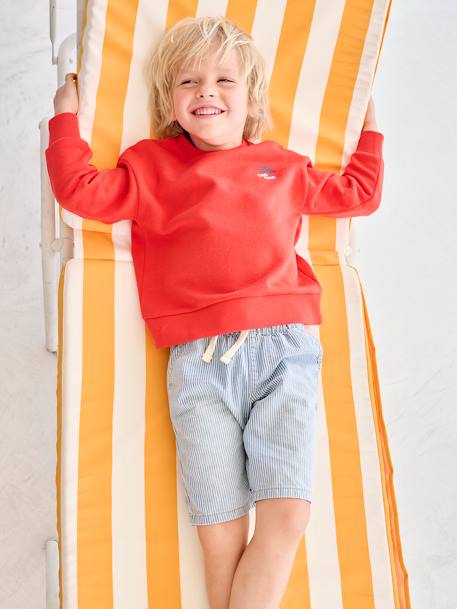 Sweat motif vacances au dos garçon rouge 7 - vertbaudet enfant 