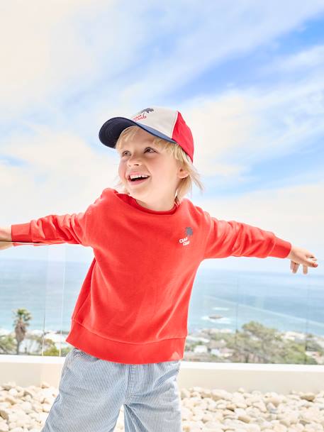 Sweat motif vacances au dos garçon rouge 6 - vertbaudet enfant 