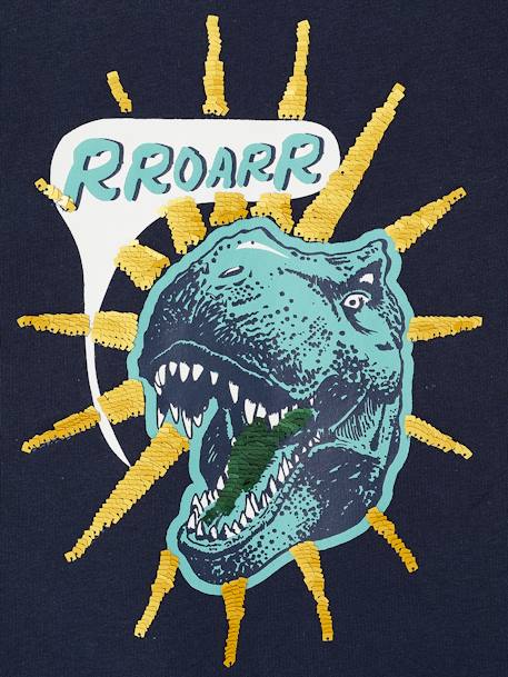 Tee-shirt garçon motif à sequins réversibles blanc+bleu nuit+bleu océan+écru+vert d'eau 11 - vertbaudet enfant 