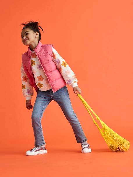 Doudoune fille légère sans manches rose+vert sauge 1 - vertbaudet enfant 
