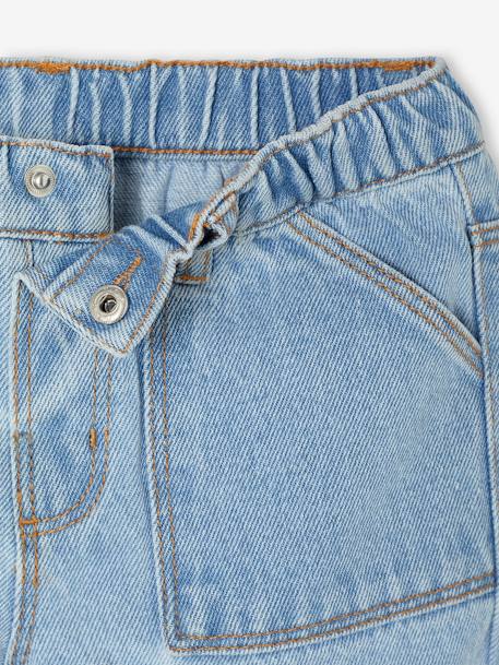Short en jean fille bleu clair+bleu moyen+denim brut 4 - vertbaudet enfant 