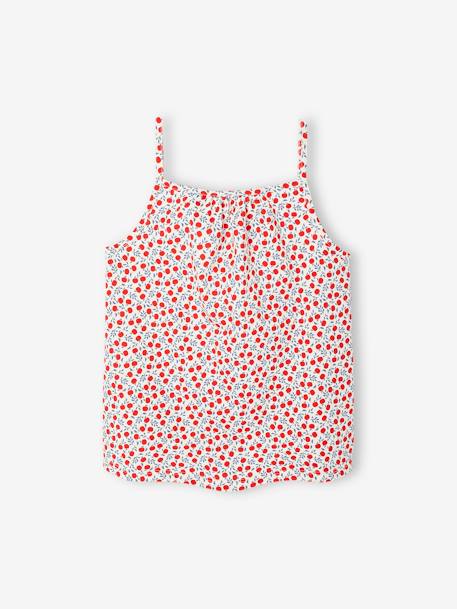 Lot de 3 débardeurs fille à fines bretelles écru+framboise+vert sauge 19 - vertbaudet enfant 