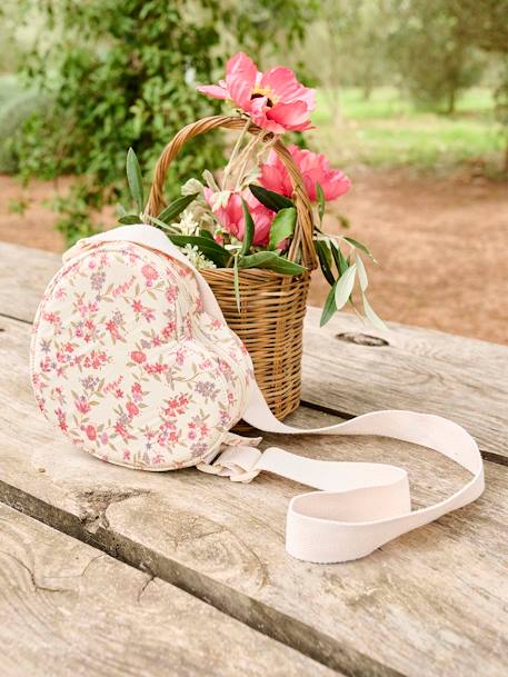 Sac pochette fille forme coeur écru imprimé 3 - vertbaudet enfant 
