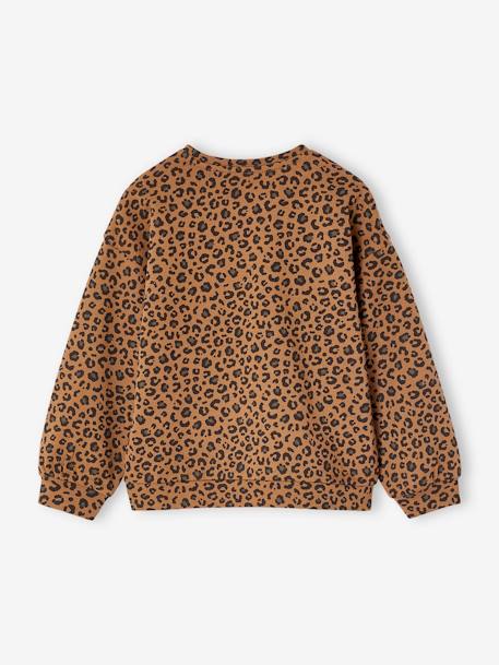 Sweat fille léopard coeur printé capsule famille beige+gris foncé 5 - vertbaudet enfant 