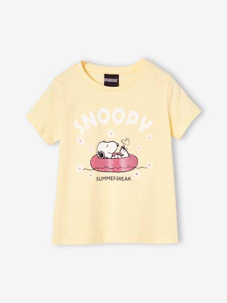Pyjashort Snoopy Peanuts marguerites fille jaune pastel 2 - vertbaudet enfant 