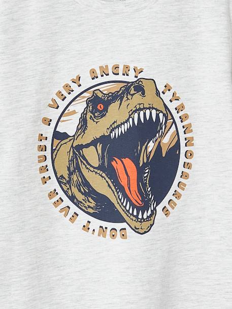 T-shirt motif dino garçon blanc chiné+bleu jean 3 - vertbaudet enfant 
