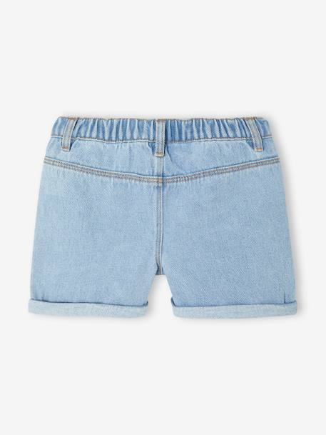 Short en jean fille bleu clair+bleu moyen+denim brut 3 - vertbaudet enfant 