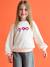 Sweat fille motif fantaisie écru+gris chiné+indigo 1 - vertbaudet enfant 