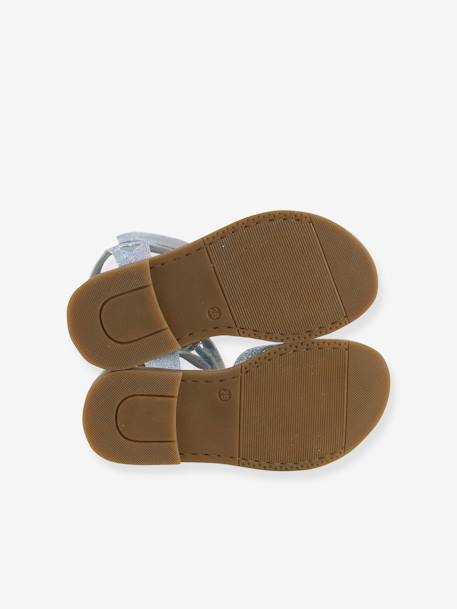Sandales pailletées scratchées enfant collection maternelle blanc imprimé+lot bleu 11 - vertbaudet enfant 