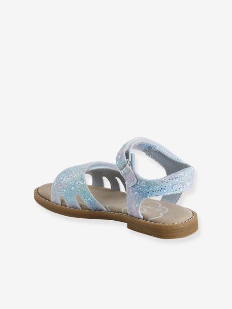 Sandales pailletées scratchées enfant collection maternelle blanc imprimé+lot bleu 9 - vertbaudet enfant 