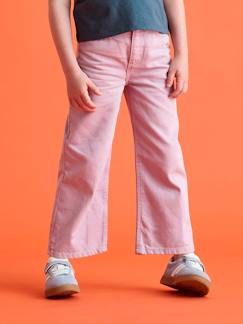 -Pantalon fille large couleur 