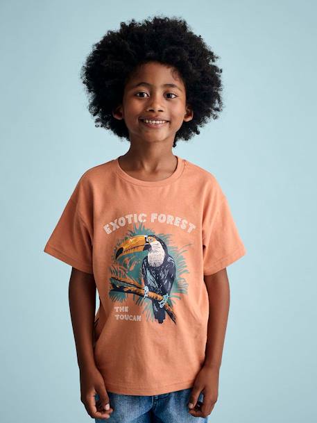 T-shirt garçon motif animalier bleu ardoise+orange 4 - vertbaudet enfant 