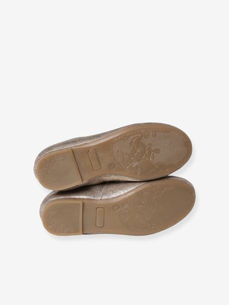 Ballerines cuir pailleté fille collection maternelle BEIGE VIF METALLISE+BLEU FONCE METALLISE 5 - vertbaudet enfant 