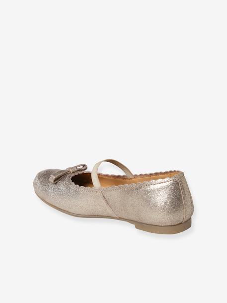 Ballerines cuir pailleté fille collection maternelle BEIGE VIF METALLISE+BLEU FONCE METALLISE 3 - vertbaudet enfant 