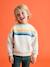 Sweat garçon col rond rayures graphiques blanc chiné+bleu grisé 1 - vertbaudet enfant 